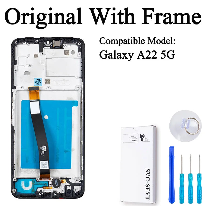 SM-A226L A226B A226BR Premium Lcd For Samsung Galaxy A22 5G Display Touch Screen Digitizer Panel Assembly For SM A226 With Frame