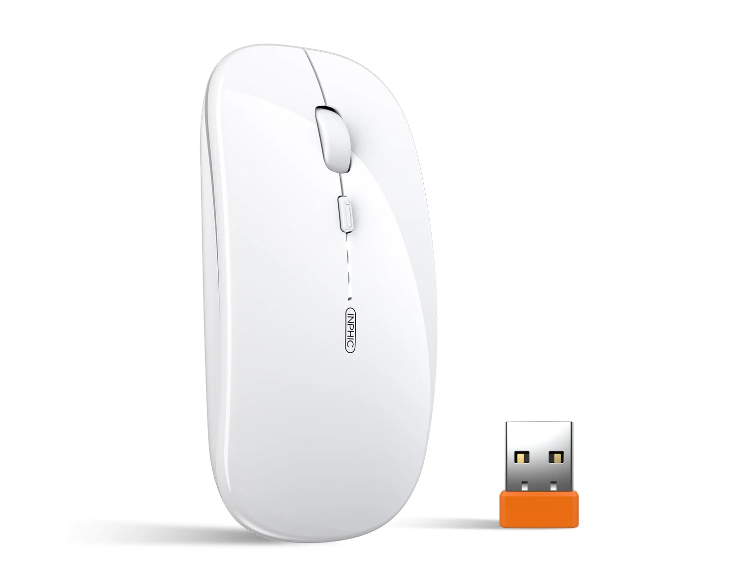 INPHIC M1P Rechargeable Wireless Mouse [Power Display Enhanced Edition] Office Light Sound Laptop Home 2.4G Ultra Thin Portable
